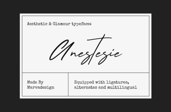 Anestesie: A Handwritten Script Typeface Built for Refined Visual Identity